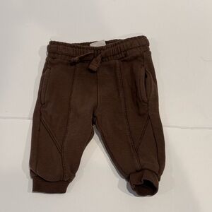 Zara brown drawl string pants 3-6‎ month baby kids